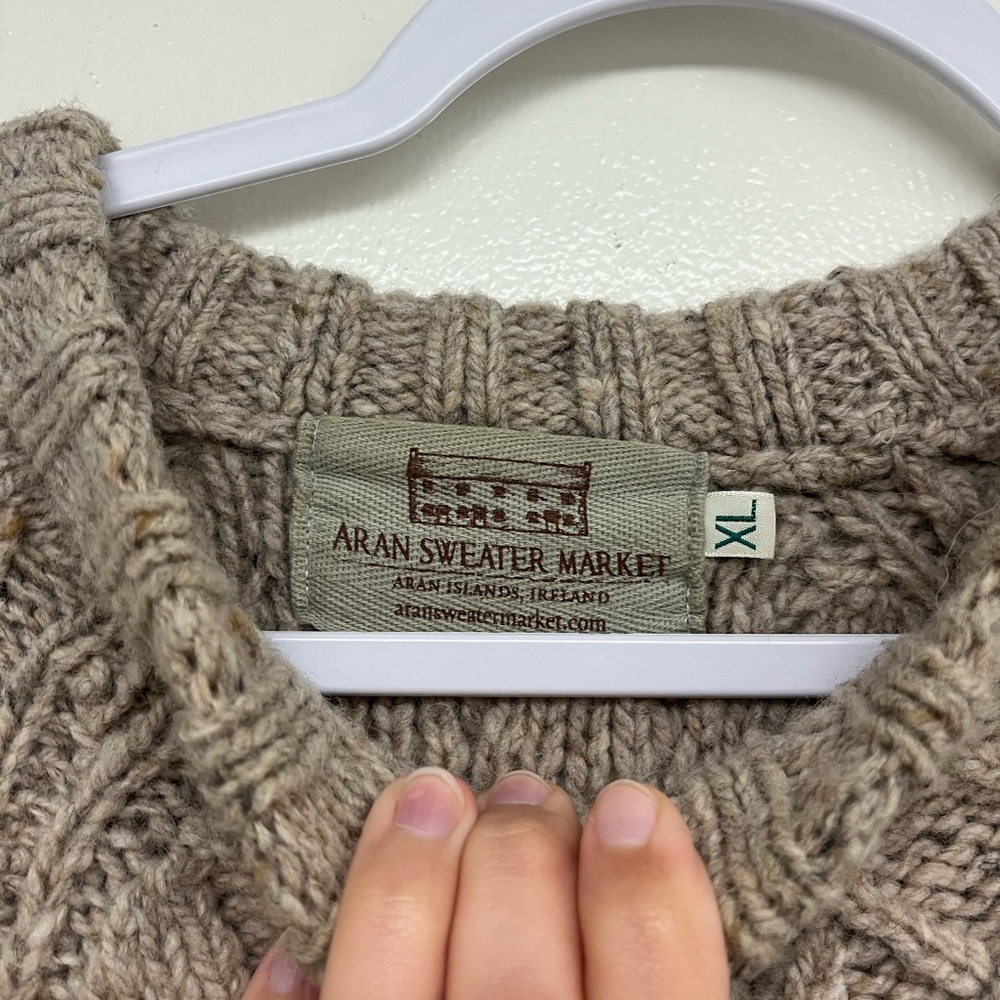 XL Irish Wool Fisherman's Sweater - Picture 2 of 5